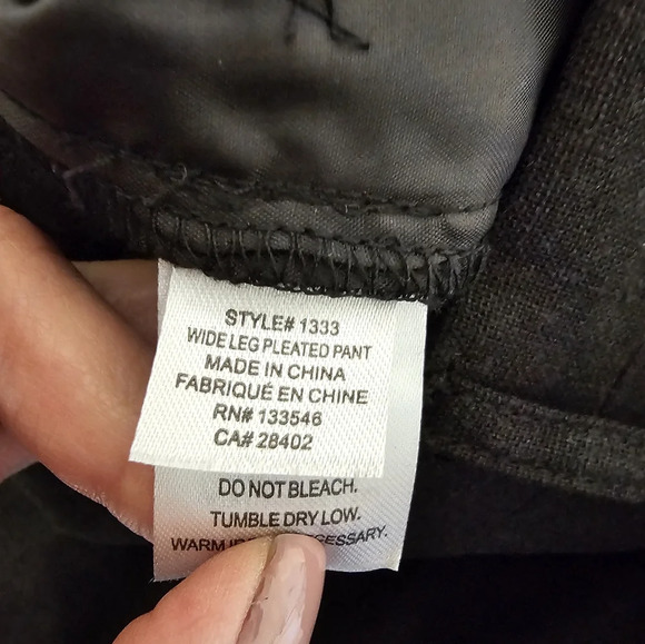 Crosby Black Wide Leg Pleated Linen and Viscose Pants Women's Size 12 NWOT - Picture 5 of 10